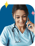 Portrait d'une professionnelle de santé au téléphone